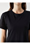 Black Crew Neck Openwork Women's T-Shirt - 3