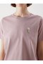 Crew Neck Floral Embroidered Women's T-Shirt - 3