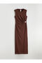 Peak New Season Crew Neck Drawstring Crepe Dress - 5