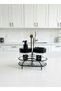 Luxury Black Glass Liquid Soap Dispenser Set - with Premium Wooden Detail and Metal Stand, Stylish Bathroom Toothbrush Holder Set - 3