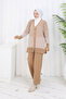 Patterned Knitwear Cardigan Set S1044 Mink