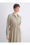 Vizyon New Season Plus Size Textured Waist-Slit Shirt Dress - 5