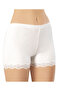 Women's Camisole Shorts with Ruffled Hem – Soft Cotton Fabric, Casual Comfort |   White - 2