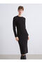 Özmarka New Season Crew Neck Knitwear Dress - 3