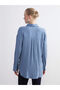 Two Mt Shop Quality Lcwaikiki Classic Blue Textured Oversize Women's Shirt - 5