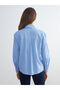Lcwaikiki Classic Blue Striped Poplin Women's Shirt - 4