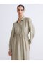 Vizyon New Season Plus Size Textured Waist-Slit Shirt Dress - 4