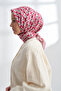Network Desen Twill Silk Scarf - Fuchia - 2