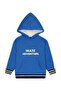 Kangaroo Pocket Embroidered Sleeves Banded Hooded Sweatshirt - 2