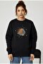 Sun and Moon Printed Oversize Unisex Women/Men Crop Neck Sweatshirt