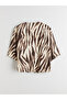 Brown Leopard Patterned Oversized Women's Kimono - 6