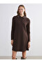 Brown Polo Neck Mini Dress