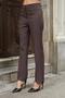 Women's High Waist German Pocketed Pipe Leg Casual Lightweight Stretchy Fabric Trousers-Brown - 6