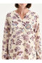 Beige Choker Neck Floral Blouse from Plus-Store - 5