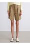 Lcw Visionhaki Loose Fit 100% Linen Women's Pleated Shorts - 2