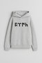Turkish Bozkurt Göktürkçe Written Printed Boys Girls Children Gray Hooded Hoodie Sweatshirt Hoodie