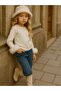 Girls' Fuzzy Sleeves Soft Textured Design Sweater - 2
