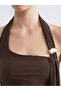 Halter Neck Buckle Detailed Gathered Blouse - 3