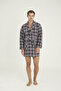 Men's Single Robe Plaid Patterned - 3