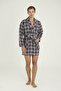 Men's Single Robe Plaid Patterned - 4