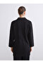 Black Shirt Collar Patterned Women's Cardigan - 4