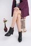 Forti̇s Pointed Toe Buckle Detailed Zippered Thick Heeled Women's Boots - 6