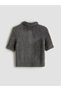 Anthracite Polo Neck Women's Knitwear Sweater - 6