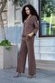 Women's Modal Silky Collar Capri Sleeve Pocketed Pleated Jacket Cardigan Coat - Brown - 3