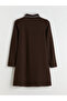Brown Polo Neck Mini Dress - 8