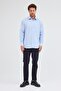Blue Hard Collar Long Sleeve Easy to Iron Comfort Fit Cotton Shirt 1004255300 - 2