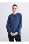 Alita City with a Difference Lcw Grace Indigo Viscose Plain Tie Neck Long Sleeve Women's Blouse