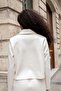 Women's Lightweight Stretchy Winter Cashmere Collar Pocketed Long Sleeve Short Blazer Jacket Coat-Champagne - 6