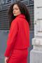 Women's Lightweight Flexible Winter Cashmere Collar Pocketed Long Sleeve Short Blazer Jacket Coat-Red - 4
