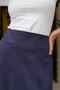 Lightweight Lycra Suede Fabric High Waist Above Knee Short Kilos Skirt-Navy Blue - 8
