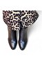 Black Leather Internal Zipper Women's Thick Heeled Boots - 2