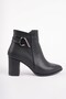 Forti̇s Pointed Toe Buckle Detailed Zippered Thick Heeled Women's Boots - 4
