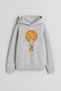 Pizza Slice Printed Boys Girls Kids Grey Hooded Hoodie Sweatshirt Hoodie