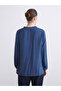 Alita City with a Difference Lcw Grace Indigo Viscose Plain Tie Neck Long Sleeve Women's Blouse - 5