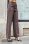 Women's Lightweight Stretchy Fabric High Waist Side Pockets Wide Leg Palazzo Pants-Brown - 4