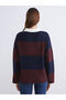 Esvab • Modern & Distinctive Devrik Roba Collar Striped Women's Knitwear Sweater - 5