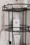 Lifetime Stainless Adhesive Bathroom Corner Organizer Shampoo Holder Shower Shelf Black 2 Pieces Washcloth Hook - 6
