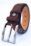 Genuine Suede Leather Men's Belt 3.5 cm Original Classic Fabric Trouser Belt