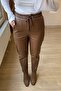 Women's Matte Leather Pants with Lycra Inside, Stretchy, Soft, Non-Cracking Leather - 3