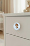 5 Pieces Tiger Children's Room Furniture Handle Set - Abs Plastic Single Button Cabinet and Drawer Handles - 2