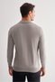 Gray Zippered Polo Collar Long Sleeve Pocketless Comfort Fit Cotton Knitwear Sweater 1012255223 - 5
