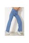 Wide Leg High Waist Snow Wash Women's Palazzo Pants Jeans Women's Pants - 3