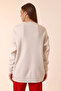 Crew Neck Heart Patterned Winter Knit Sweater - 6
