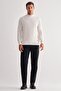 Cream Color Half Turtleneck Long Sleeve Pocketless Comfort Fit Classic Wool Knitwear Sweater 1012255209 - 2