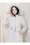 Women's Fullly Filled Waist Lace up Sleeves Elastic Nova Fabric Young and Sports Medium Size Testure Coat 0215 - 5