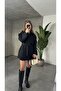 Double-Breasted Oversize Lined Pocketed Belted Cashmere Coat - 2